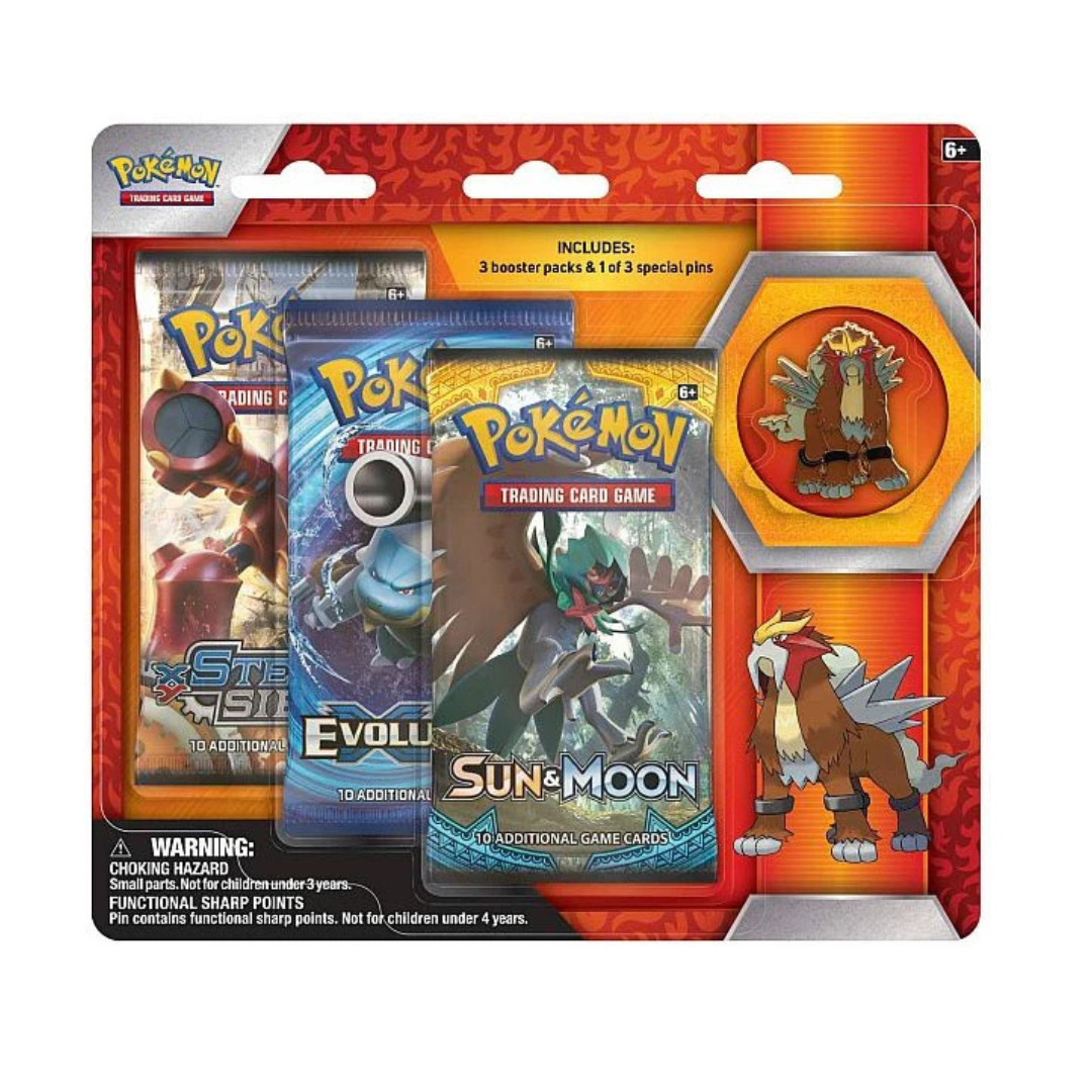 Pokémon TCG: Legendary Beasts Collector’s Pin 3 Pack Blister - Entei
