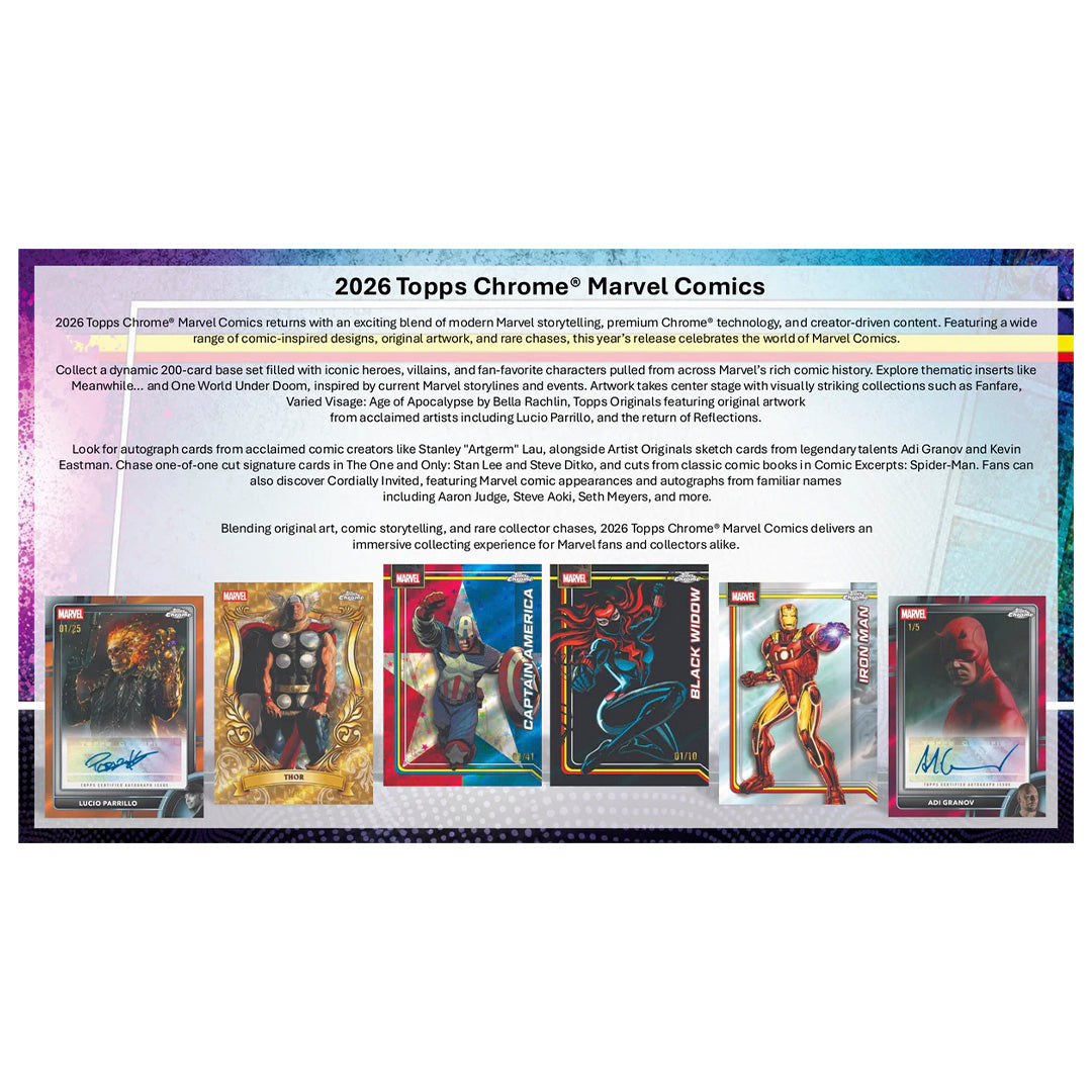 Topps Chrome Marvel Comics 2026 Mega Box