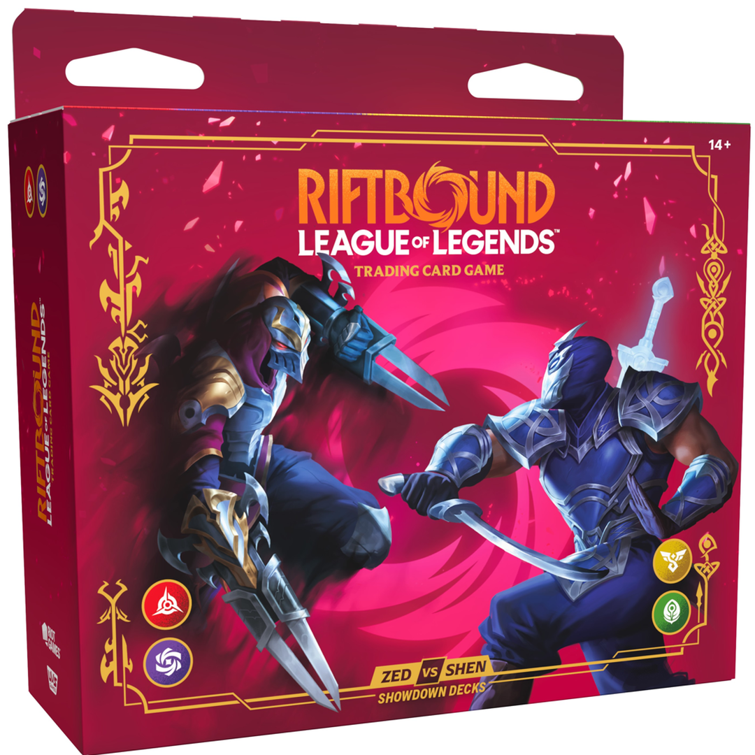 Riftbound: League of Legends TCG – Vendetta Champion Deck Showdown: Zed vs Shen Display